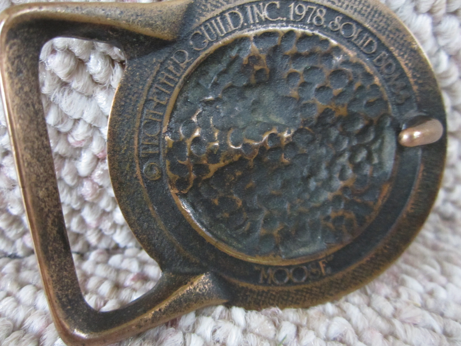 Tech Ether Guild Moose Solid Brass Belt Buckle 19… - image 2