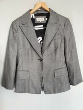 Feraud Womens Skirt Jacket Silver Grey With Belt Size 38 / 12
