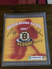 Boston Bruins Alumni Program Autographed by 4 Players