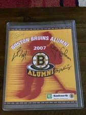 Boston Bruins Alumni Program Autographed by 4 Players