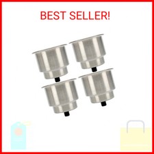 Amarine Made 4pcs Stainless Steel Cup Drink Holder with Drain for Marine Boat RV