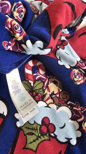 NWT Lularoe Leggings🌲OS Christmas Stockings Gingerbread Bulbs Canes Blue RARE🌲 - Picture 3 of 8