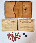 WWII War Ration Book Collection 14 Books 3 & 4 Leather Case Tokens Stamps Signed
