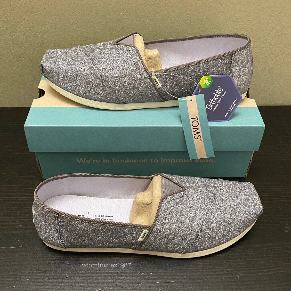 Toms metallic deals slip on