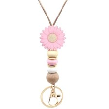 Flower Teacher Lanyard ID Badge and Key Holder Cute Silicone Beads Lanyards f...