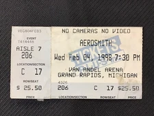 Aerosmith Van Andel Arena February 1998 Ticket