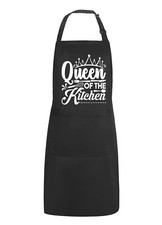 Funny Aprons For Women With 2 Pockets Queen Of The Kitchen Adjustable Bib Water