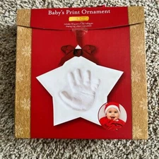 New Baby's print hand or foot Christmas Star ornament