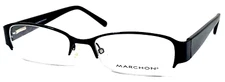 MARCHON M735 010 NOS Black/Gray Half Rimless Eyeglasses Frame 52-18-135