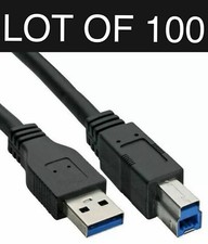  100 X HP, DELL USB 3.0 Super Speed USB Type A-B Printer Scanner Cord Cable 6FT