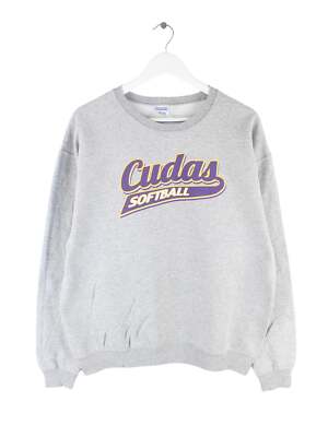 Jerzees 90s Vintage Cudas Softball Print Sweater Grau L Herren