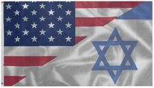 3x5 America Stands with Israel Flag Israeli National Flags Support Israel 100D