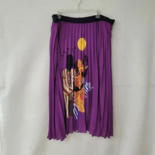 Antthony Original Skirt Womens 2X Pleated Graphic Purple Lined Elastic Waist NWT