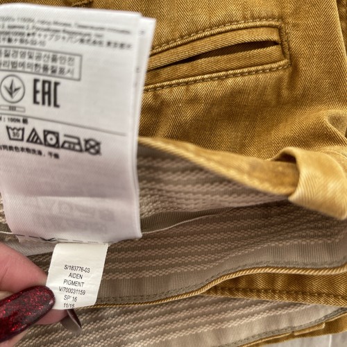 Banana Republic Aiden Pigment Slim Pantalones | Color Mostaza Tamaño 33X30 100% Algodón - Imagen 7 de 12