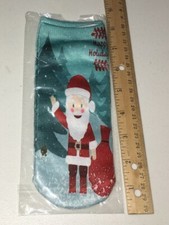 Santa Happy Holidays No Show Socks Womens One Pair NWOT New