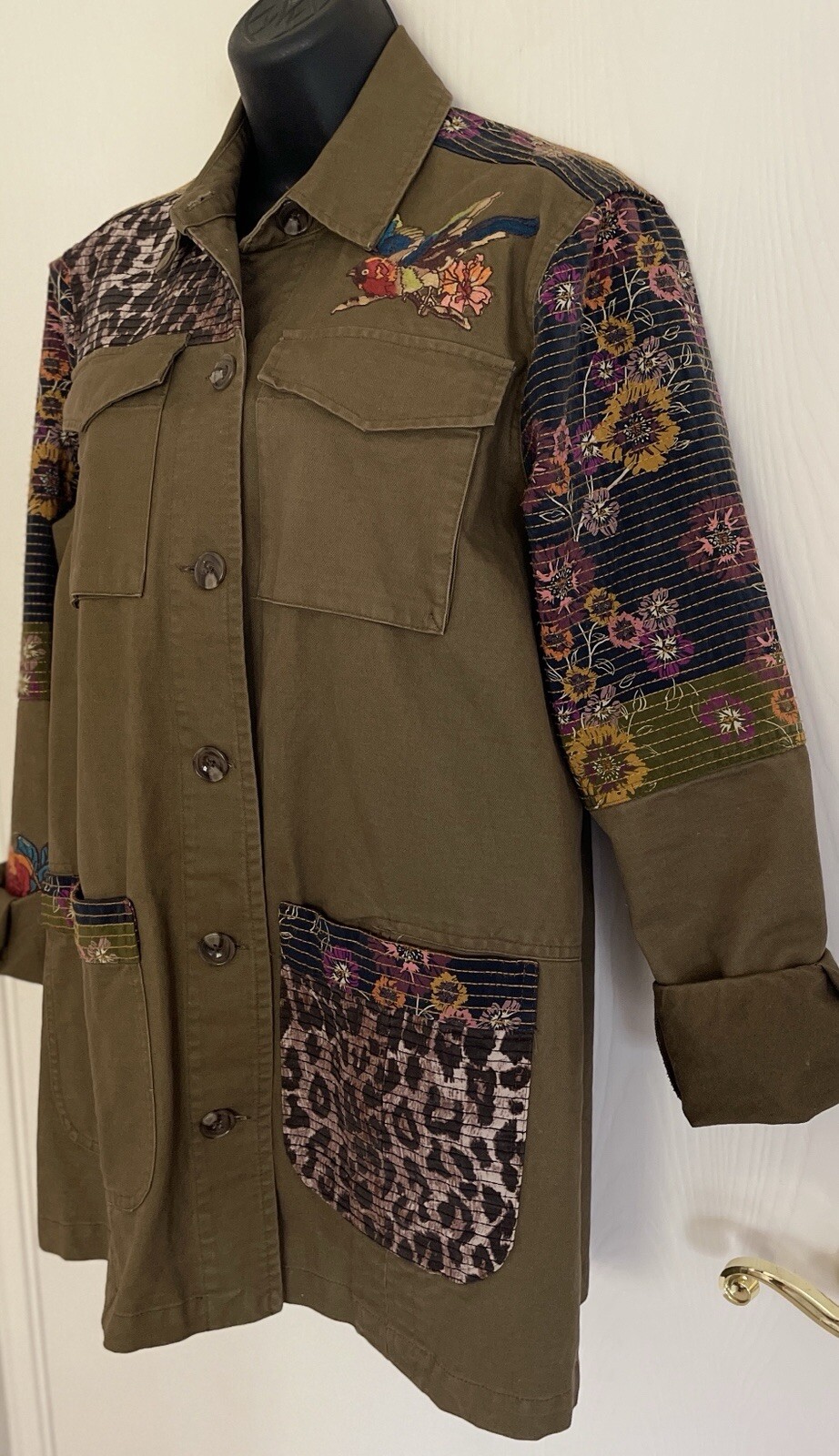 JOHNNY WAS WORKSHOP Embroidered Patchwork MILITAR… - image 5