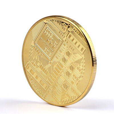 Gold Plated Bitcoin Collector Metal Coin Authentic & Tangible BTC