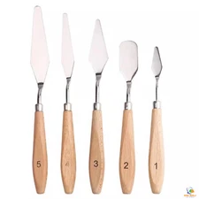Painting Knives Stainless Steel Palette Knife Set  5 Pcs Scraper Oil Paint