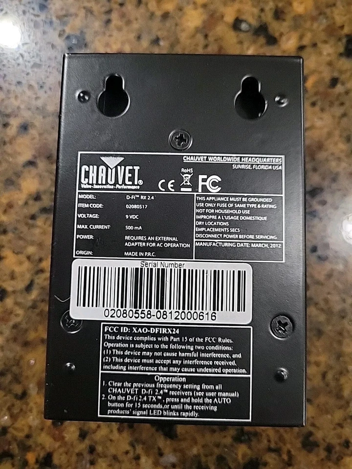 Chauvet D-FI 2.4 duo RX RECEIVER - Image 4 of 4