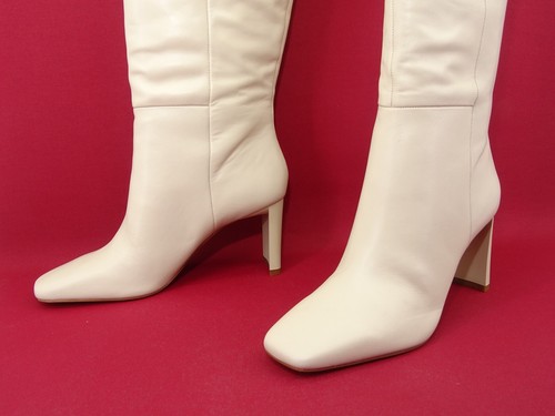 ALDO LILLE Botines Botas Botas Mujer Zapatos Blanco Crema Cuero T. 40 - Imagen 5 de 14