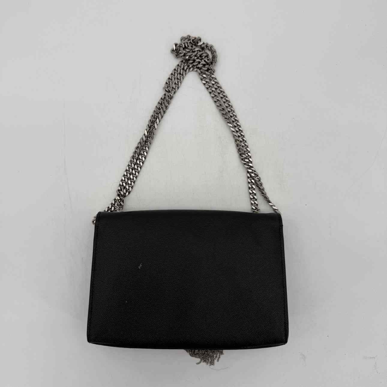 SAINT LAURENT Borsa a tracolla YSL "KATE TASSEL" usata nera (12185 78)
