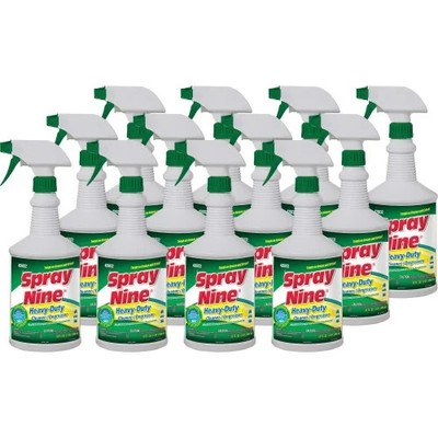 Heavy Duty Degreaser Cleaner Spray Nine 32oz Disinfectant 12 Bottles EPA