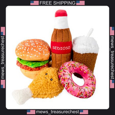 Dog Toy Set 5-Pack Plush Squeaky Chew Toys for Medium and Large Dogs