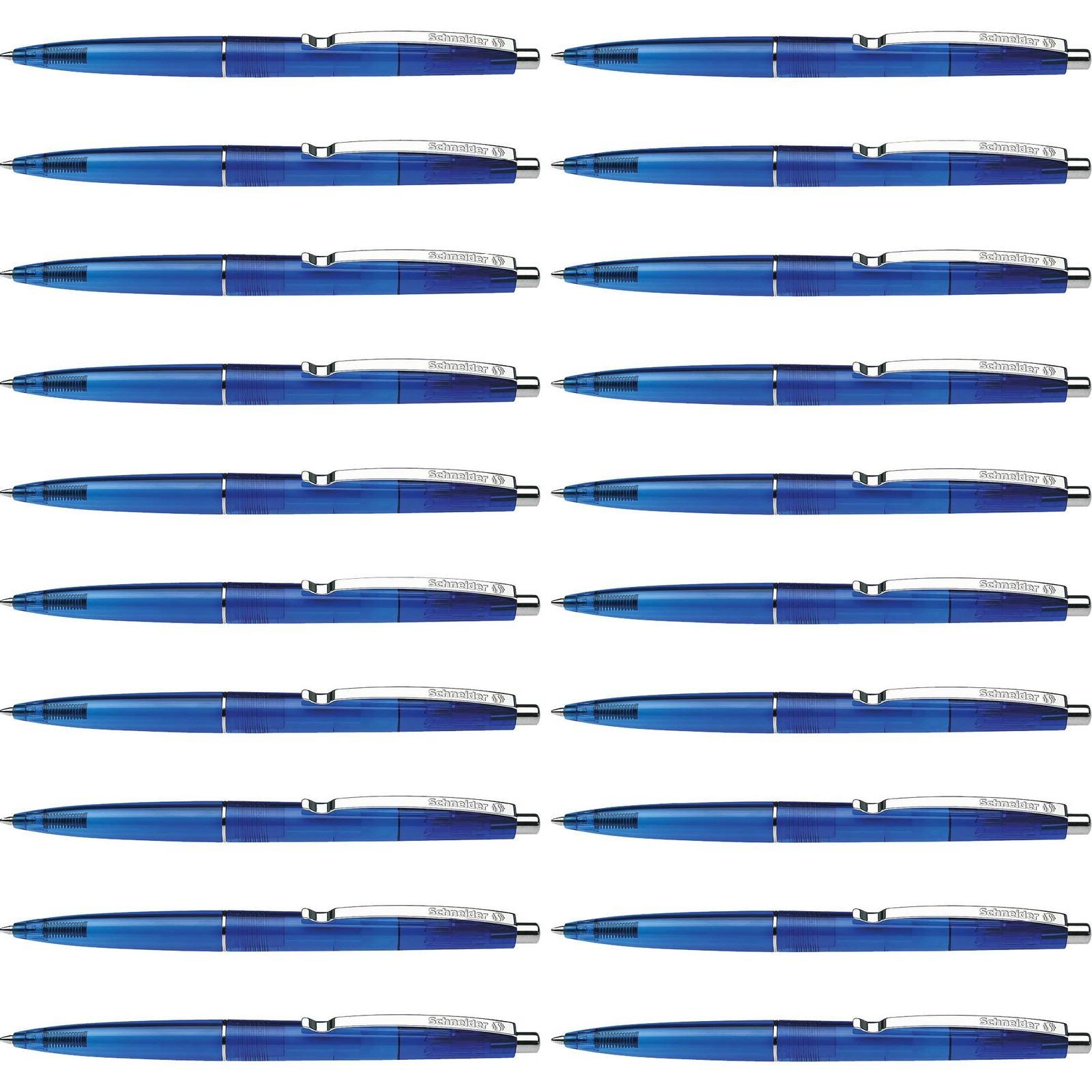 Stylo bille rétractable bleu K20 lot de 20 pour écrire sans taches ni bavures