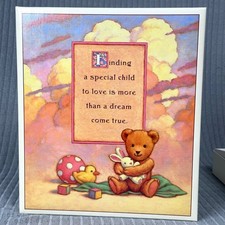 Vintage Hallmark Keepsake Album For An Adopted Child Colorful Baby Book USA Made