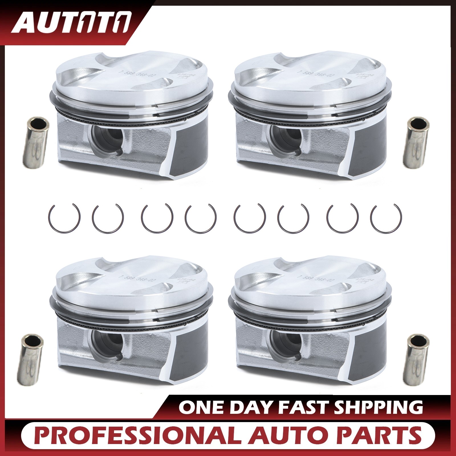 4x Piston & Ring Φ77mm For 06-16 MINI Cooper R55 R56 R57 R58 R59 R60 N12 N16 1.6