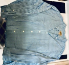 The Foundry 4XL Men's Blue Plaid Button-Up Short-Sleeve Shirt