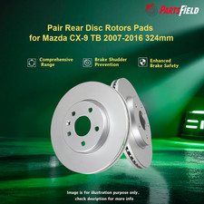 Pair Rear Disc Rotors Pads for Mazda CX-9 TB 2007-2016 324mm