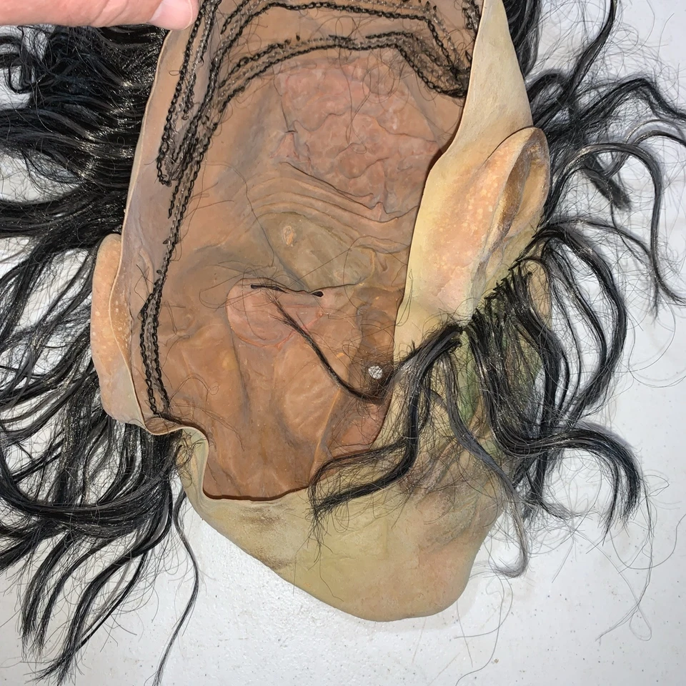 Halloween Costume Adult Face Mask Zombie W/Straggly Brown Hair Spooky Scary - Image 2 of 4