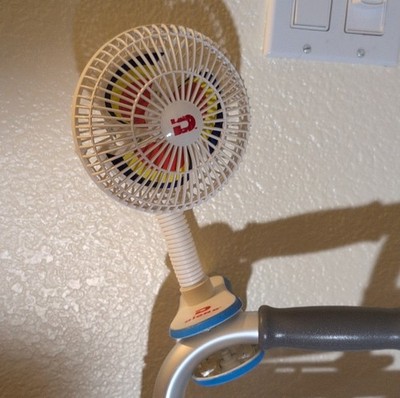 Diono Clip-On Portable Fan Adjustable Head Battery Powered Multi-Color Blades