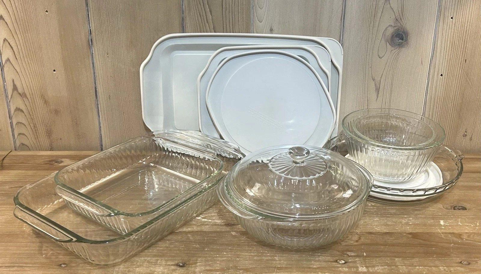 Rare Pyrex 12 Piece Entertainment Sculptured Ribbed Bakeware Set 6109770