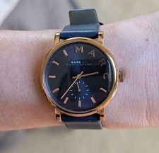 Marc by Marc Jacobs Women s Blue Dial Quartz Watch Gold Case Blue Leather Band