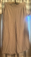 Tan Palazzo Pants Size Medium Stretchy Waistband-EUC