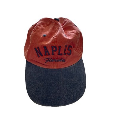 Distinctable Headwear Mens Hat Cap Destination Naples FL Orange VTG Adjustable