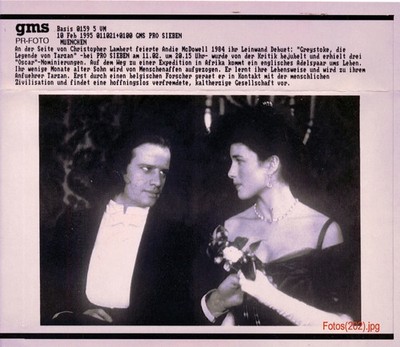 Christopher Lambert mit Andie McDowell - 1 Pressefoto - 18x21cm (9676)