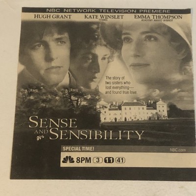 Sense And Sensibility Movie Vtg Print Ad Hugh Grant Kate Winslet Tpa27