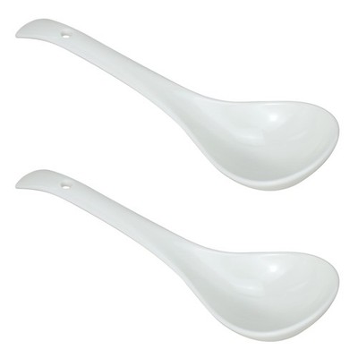 2 Pack Porcelain Serving Spoon Soup Ladles for Serving Cooking Mixing Stews Nood