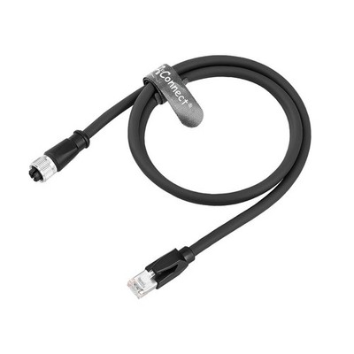 Industrial Ethernet Cable M12 X-Code 8Pin Female to RJ45 Cat6A for Cognex PLC 5m