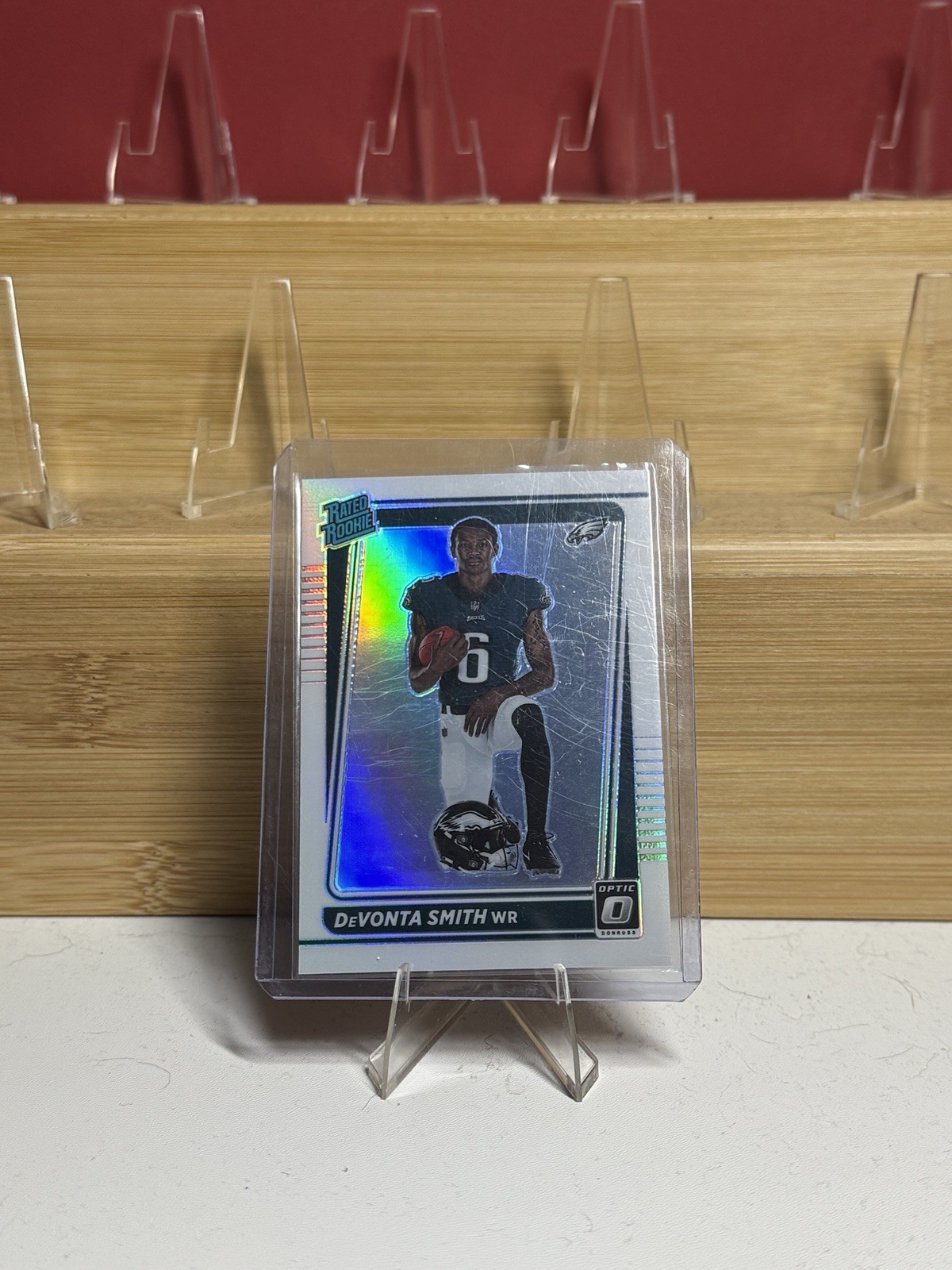 2021 Donruss Optic #205 DeVonta Smith Rated Rookie Variation Silver Holo PRIZM