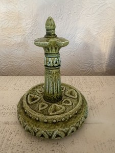 National Potteries Co Cleveland Toothbrush Holder Green. C-7036. New.