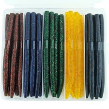 Senko Worms for Bass Fishing: 40PCS 5.5" Wacky Worm Lures Kit with Box | Senk...
