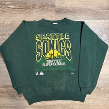 Vintage Seattle SuperSonics NBA Sweatshirt Jostens Green Made in USA Youth L