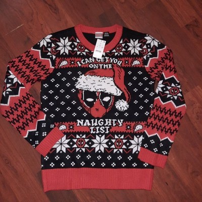 New Marvel Spider-Man Ugly Christmas Sweater I Can Get You On The Naughty List