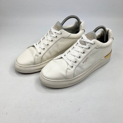 Mallet London Herren Weiß Leder Turnschuhe UK 8 Schnürschuhe Freizeit Komfort