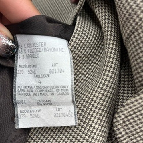 Louben Houndstooth Blazer Fitted Career Jacket Business Casual Size 4 - Picture 7 of 8