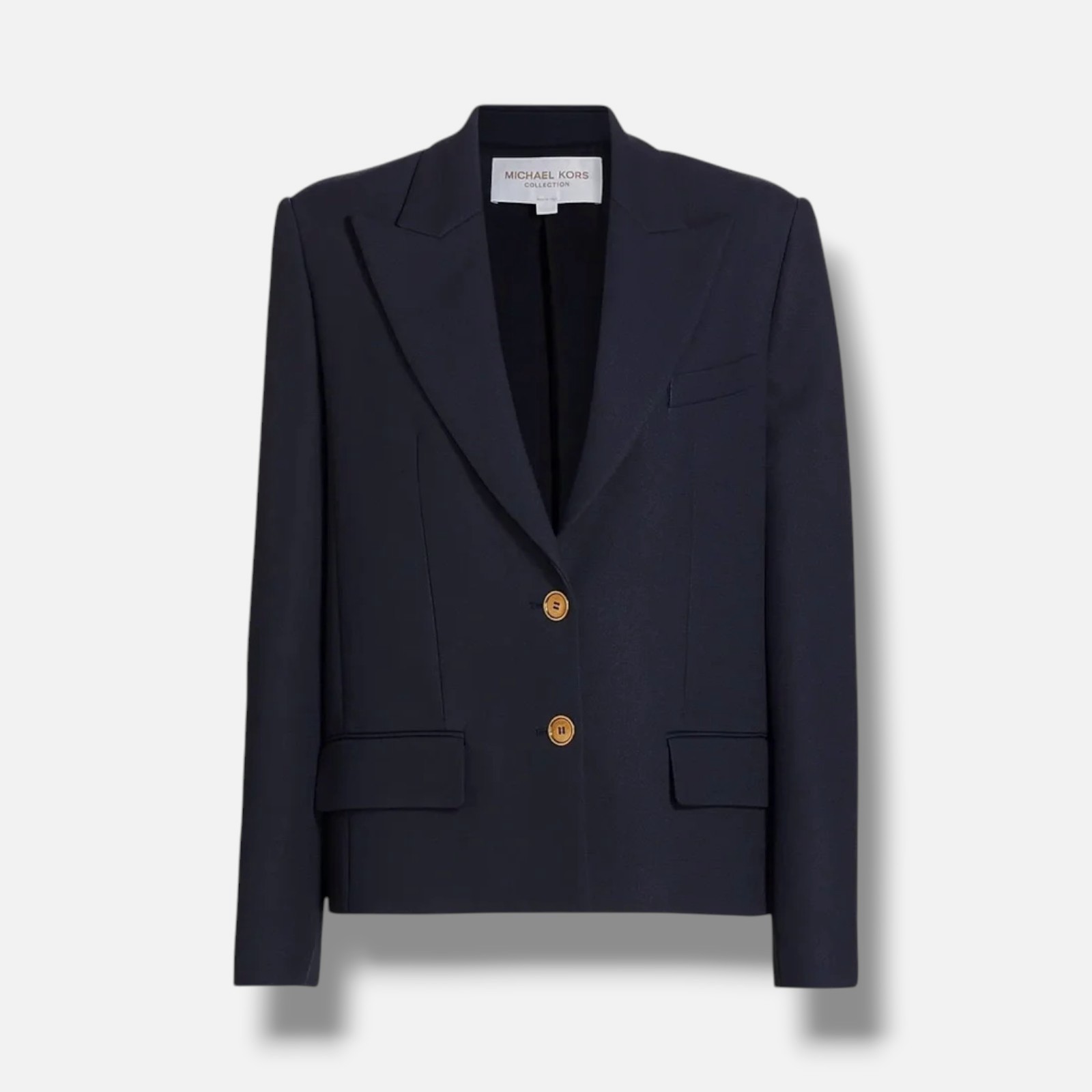 Michael Kors Women Blue Double Crepe Sablé Crop Blazer Size 12